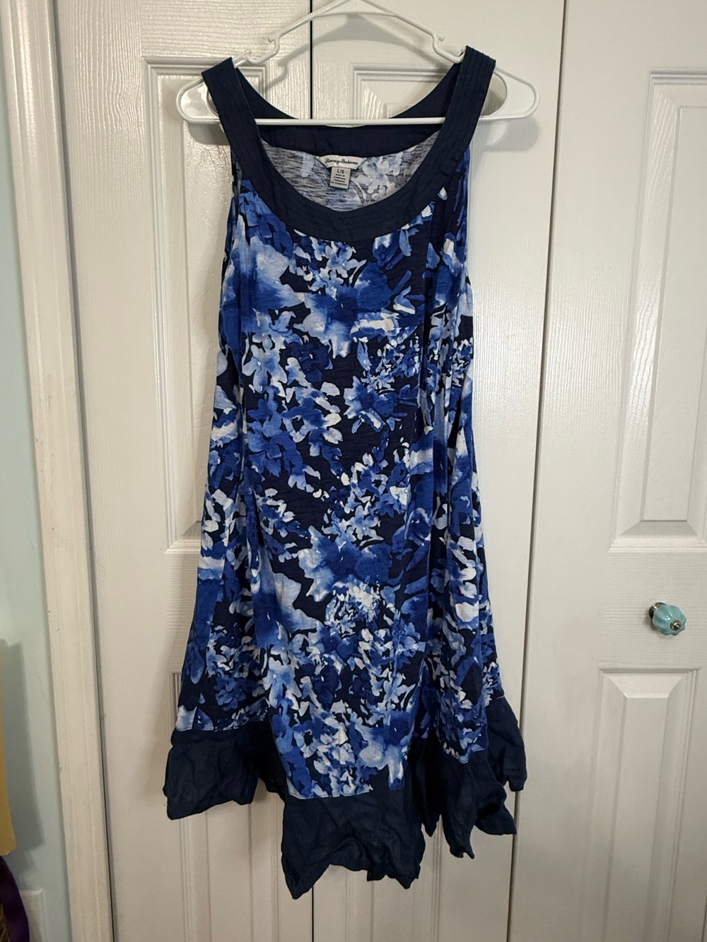 🌺 Tommy Bahama Blue Floral Sleeveless Dress -Size - L